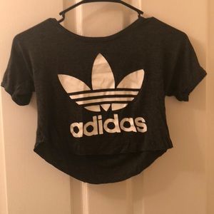 Adidas dark grey crop top